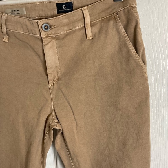 Ag Adriano Goldschmied Womens Khaki Pants tailored Trousers Size 28R - Picture 6 of 13